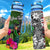 Pohnpei Custom Personalised Hydro Tracking Bottle - Turtle Plumeria Banana Leaf Hydro Tracking Bottle 32oz Large Black - Polynesian Pride