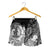 Vanuatu Women's Short - Humpback Whale with Tropical Flowers (White) - Polynesian Pride
