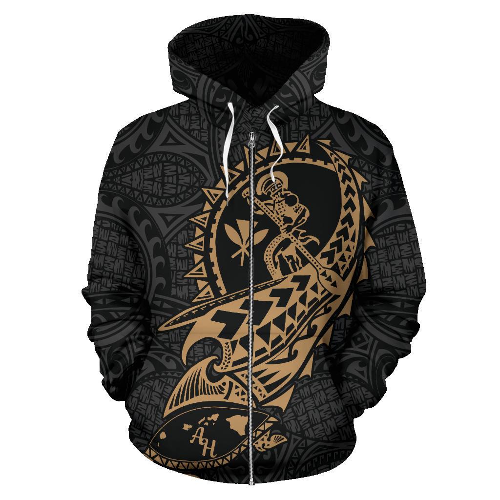 Hawaii Polynesian Suffer Kanaka Warrior Hoodie (Zip) - Polynesian Pride