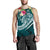 Guam Polynesian Men's Tank Top - Summer Plumeria (Turquoise) - Polynesian Pride