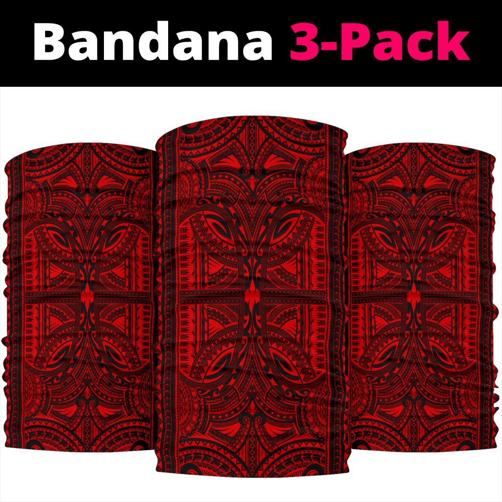 Polynesian Tribal Tatau Red Unisex Bandana One Size Red - Polynesian Pride