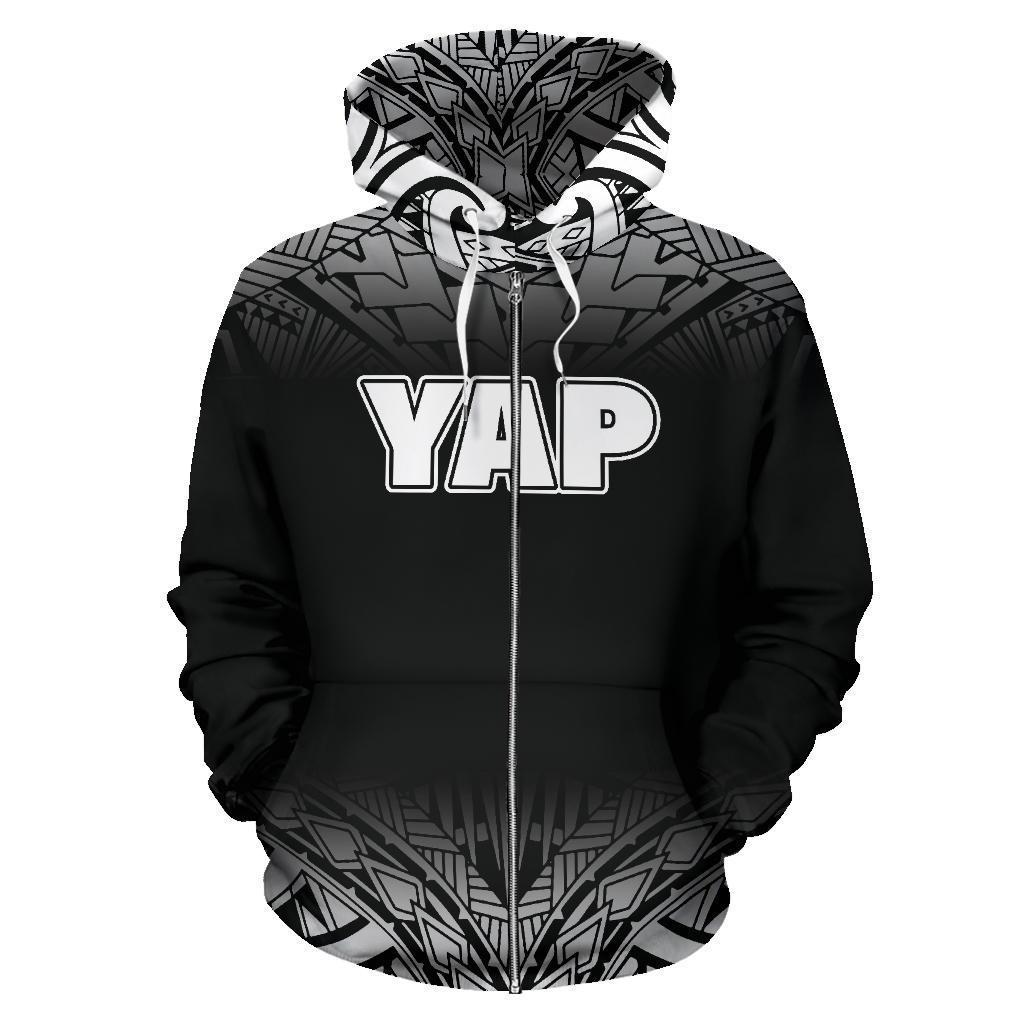 Yap All Over Zip up Hoodie Black Fog Style - Polynesian Pride