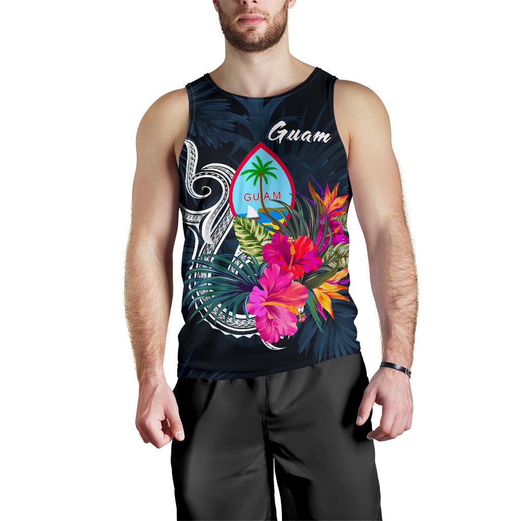 Guam Polynesian Men's Tank Top - Tropical Flower - Polynesian Pride