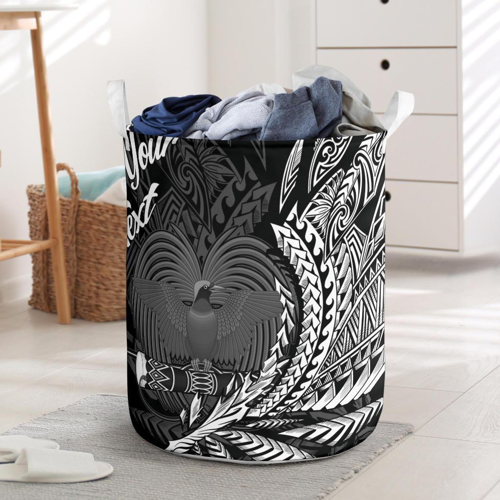 Papua New Guinea Laundry Basket - Custom Personalised Wings Style Laundry Basket - Papua New Guinea One Size Black - Polynesian Pride