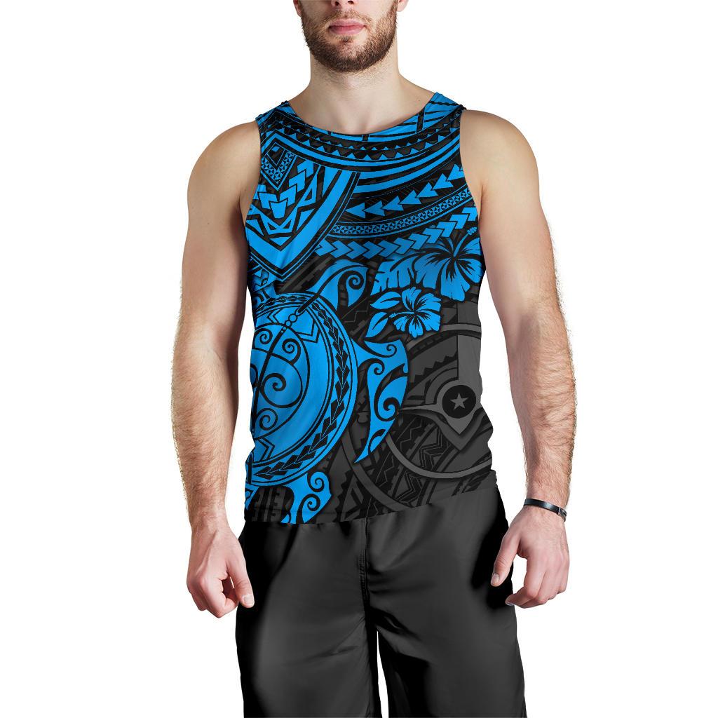 Yap Polynesian Tank Top (Men) - Blue Turtle - Polynesian Pride