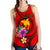 Papua New Guinea Polynesian Women's Racerback Tank - Floral With Seal Red - Polynesian Pride