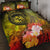 Polynesian Hawaii Custom Personalised Quilt Bed Set - Humpback Whale with Tropical Flowers (Yellow) Yellow - Polynesian Pride