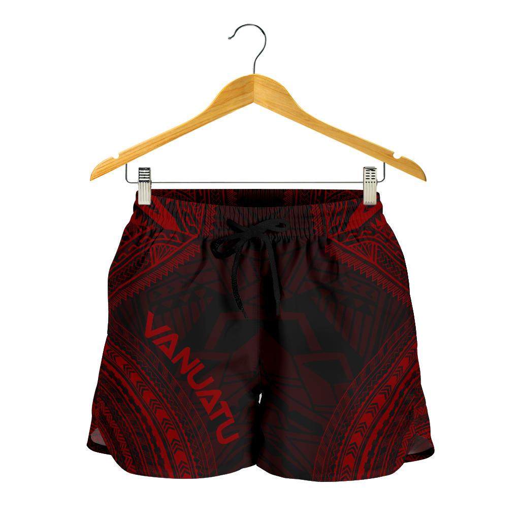 Vanuatu Women's Shorts - Polynesian Chief Red Version Women Red - Polynesian Pride