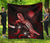 Marshall Islands Polynesian Premium Quilt - Turtle With Blooming Hibiscus Red - Polynesian Pride
