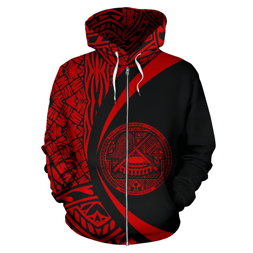American Samoa Polynesian Zip up Hoodie Circle Style 02 Unisex Art - Polynesian Pride