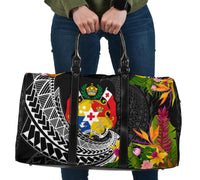 Tonga Travel Bag - Seal Spiral Polynesian Patterns Travel Bag - Black - Tonga One size Black - Polynesian Pride