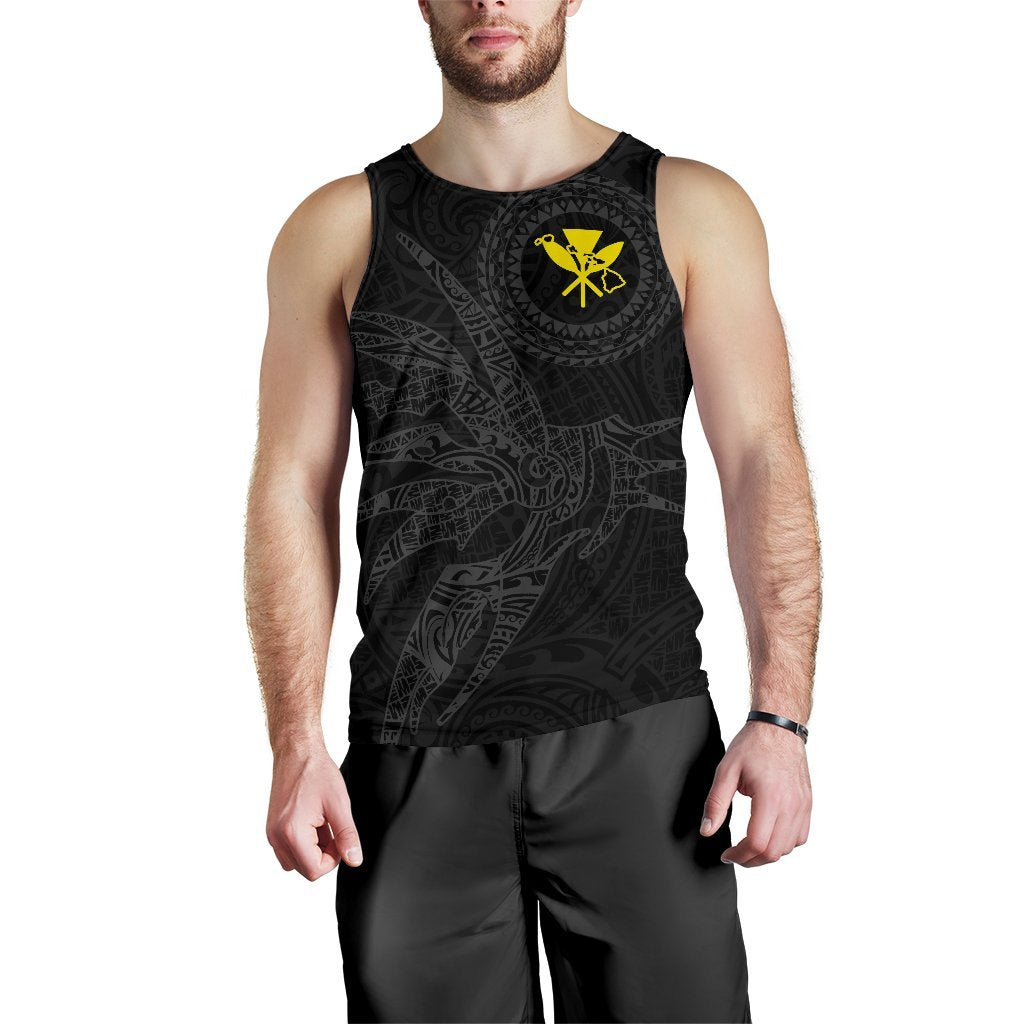 Hawaii Tank Top Polynesian Kanaka Map Hawaiian Men's Tank Top - Grey - TT Style - Polynesian Pride