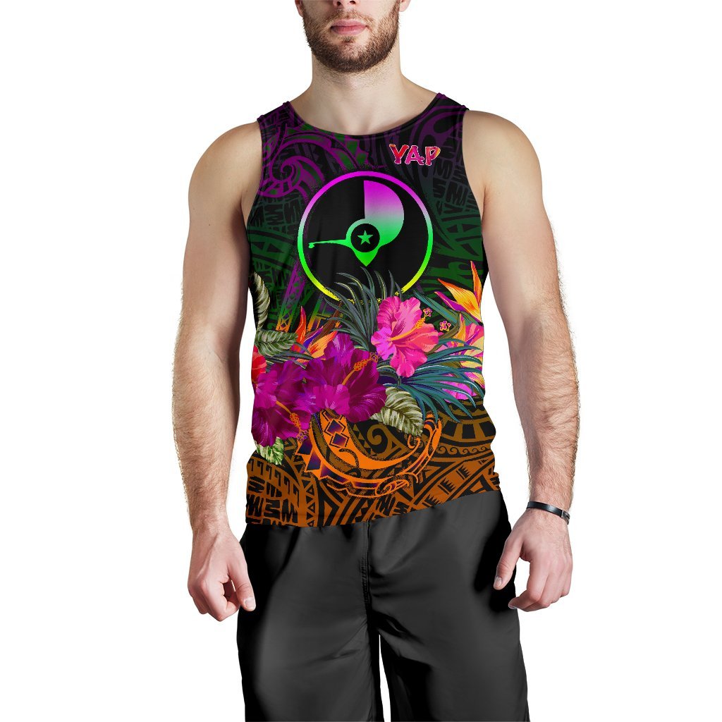 YAP Men's Tank Top - Summer Hibiscus - Polynesian Pride