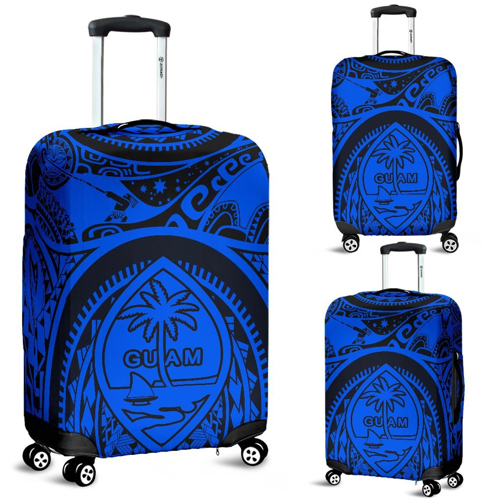 Polynesian Luggage Covers - Guam Flag, Seal with Maui Moana Tattoo - Polynesian Pride