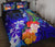 Pohnpei Custom Personalised Quilt Bed Set - Humpback Whale with Tropical Flowers (Blue) Blue - Polynesian Pride