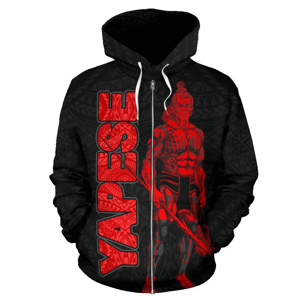 Yap Zip up Hoodie Micronesia Yapese Warrior Red - Polynesian Pride