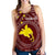 Papua New Guinea Personalised Women's Racerback Tank - Flag With Polynesian Patterns (Red) - Polynesian Pride