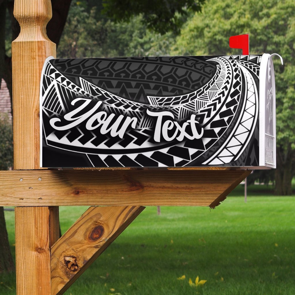 Federated States of Micronesia Mailbox Cover - Custom Personalised Tropical Flowers Style Mailbox Cover - Federated States of Micronesia Black - Polynesian Pride