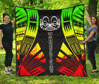 Marquesas Islands Premium Quilt - Marquesas Islands Tiki Face Polynesian Reggae Tattoo Reggae - Polynesian Pride