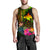 Papua New Guinea Polynesian Personalised Men's Tank Top - Hibiscus and Banana Leaves - Polynesian Pride