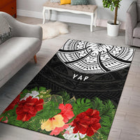 Yap Micronesian Area Rug - Ginger Lei Pattern Black - Polynesian Pride