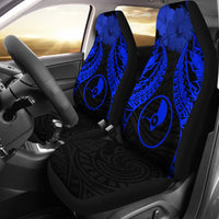 Yap Polynesian Car Seat Covers Pride Seal And Hibiscus Blue Universal Fit Blue - Polynesian Pride
