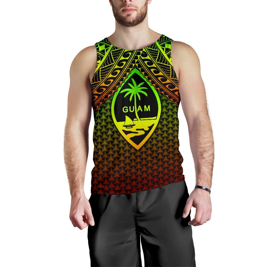 Polynesian Guam Men's Tank Top - Reggae Vintage Polynesian Patterns - Polynesian Pride