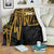 American Samoa Personalised Premium Blanket - Seal With Polynesian Pattern Heartbeat Style (Gold) - Polynesian Pride