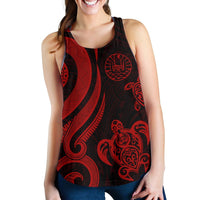 Tahiti Polynesian Women Racerback Tank - Red Tentacle Turtle - Polynesian Pride
