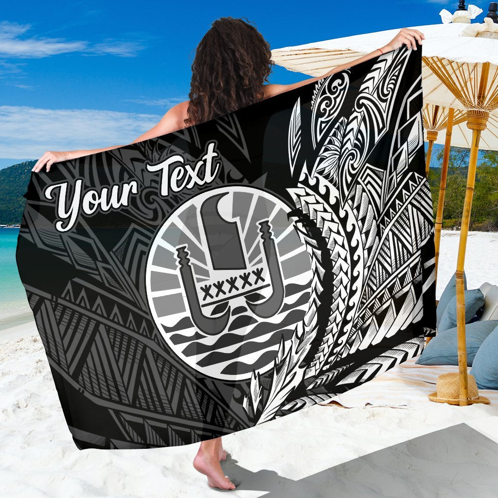Tahiti Sarong - Custom Personalised Wings Style Sarong - Tahiti One Size Black - Polynesian Pride