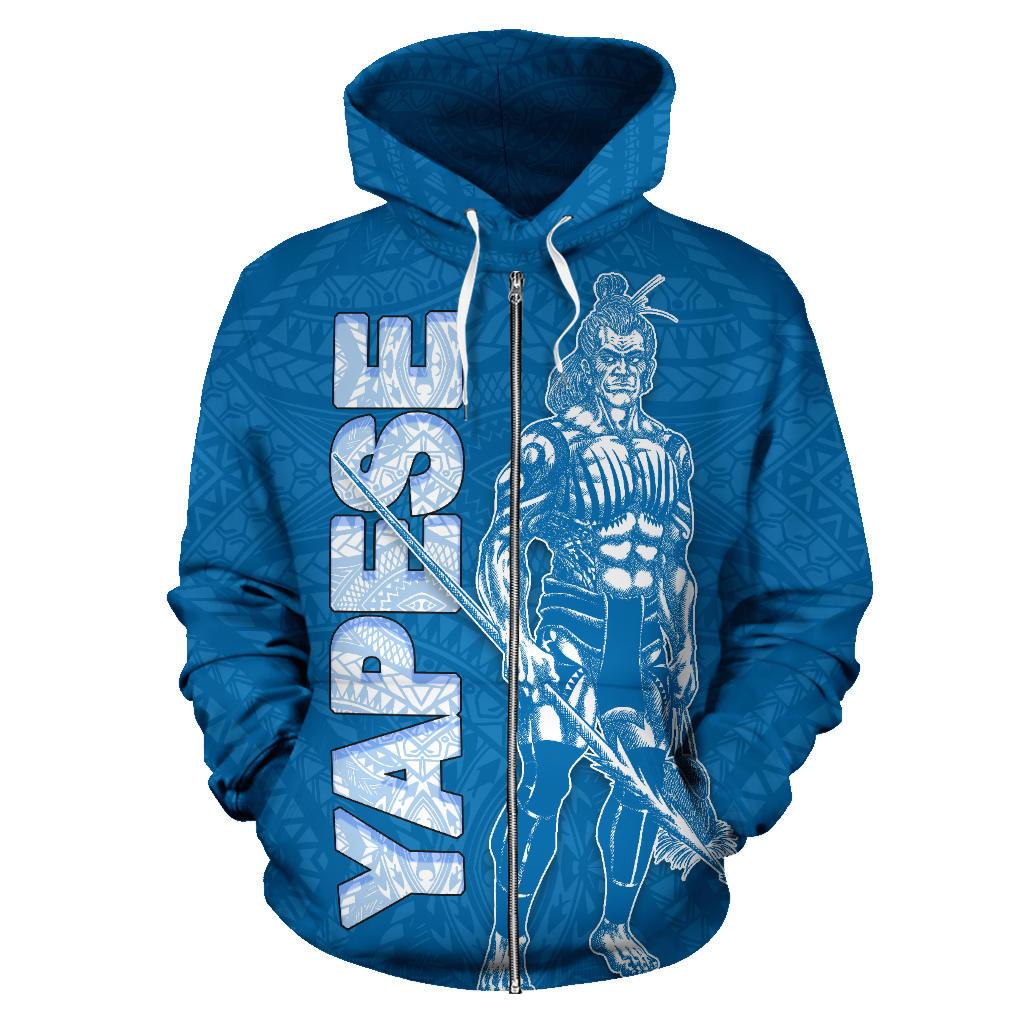Yap Zip up Hoodie Micronesia Yapese Warrior Flag Color - Polynesian Pride