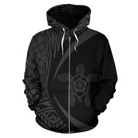 American Samoa Turtle Polynesian Zip up Hoodie Circle Style 01 - Polynesian Pride