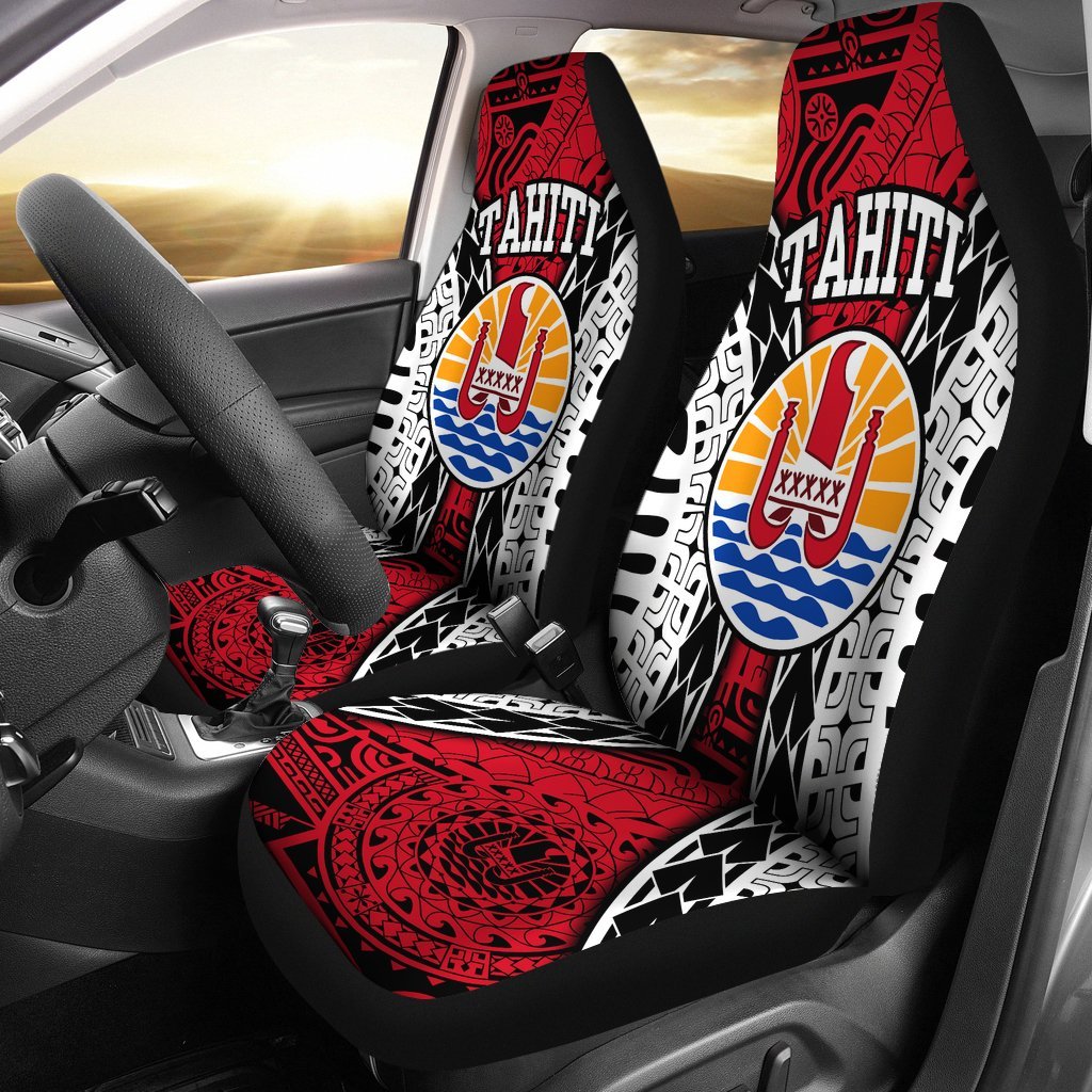 Tahiti Seat Covers - Tahiti Flag Special - A0 Universal Fit Red - Polynesian Pride