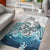New Zealand Maori Manaia The Blue Sea Area Rug, White - Polynesian Pride
