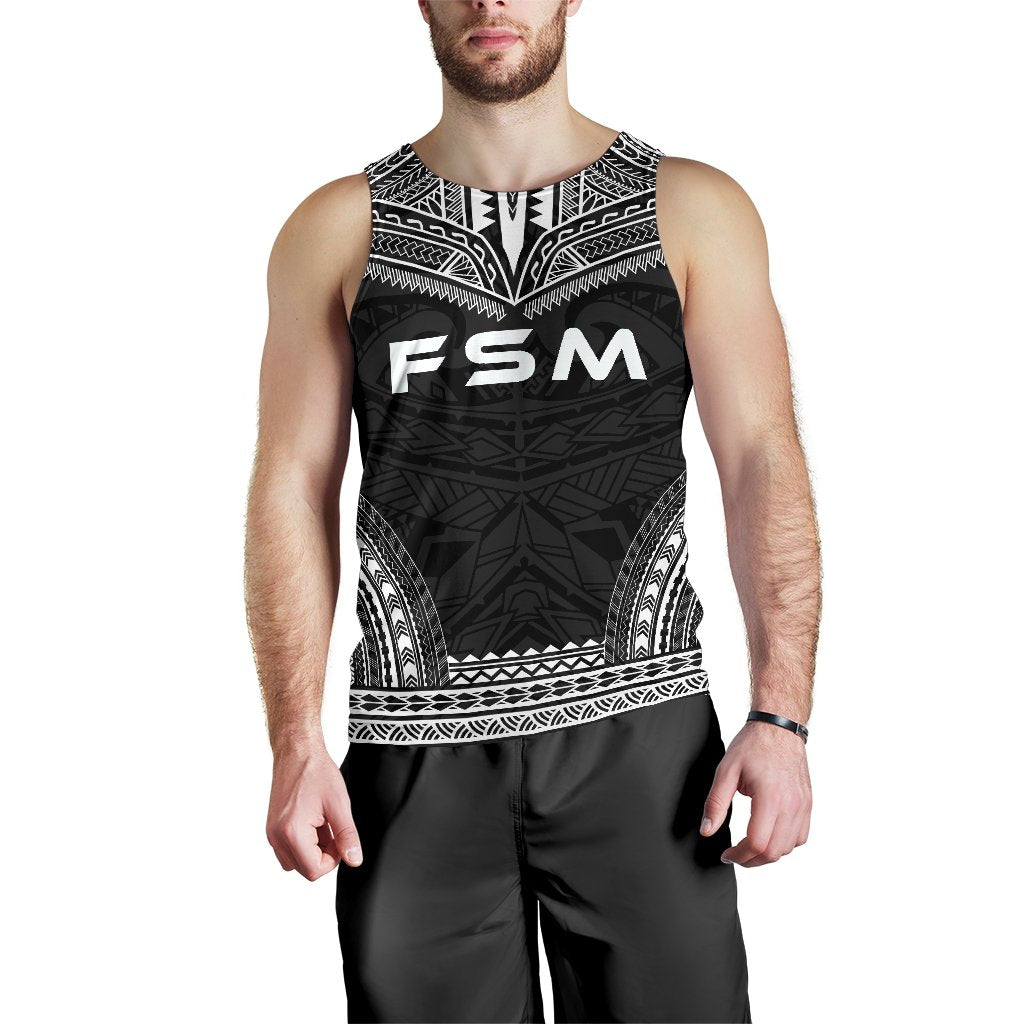 Federated States Of Micronesia Men's Tank Top - Polynesian Chief Black Version Black - Polynesian Pride