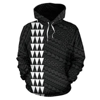 Polynesian Kakau Kanaka Map of Hawaii Hoodie White - Polynesian Pride