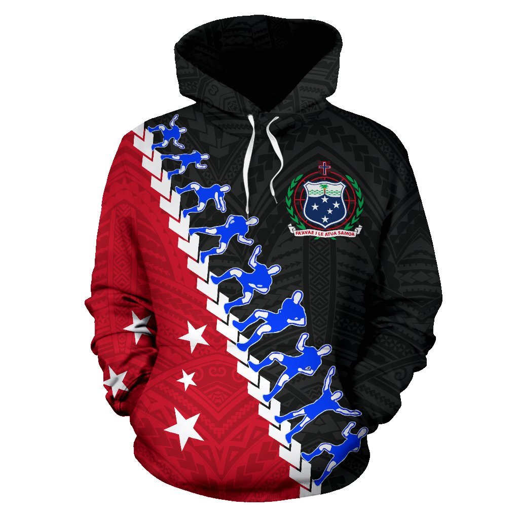 Samoa Rugby Hoodie Samoa Coat of Arms Siva Tau - Polynesian Pride