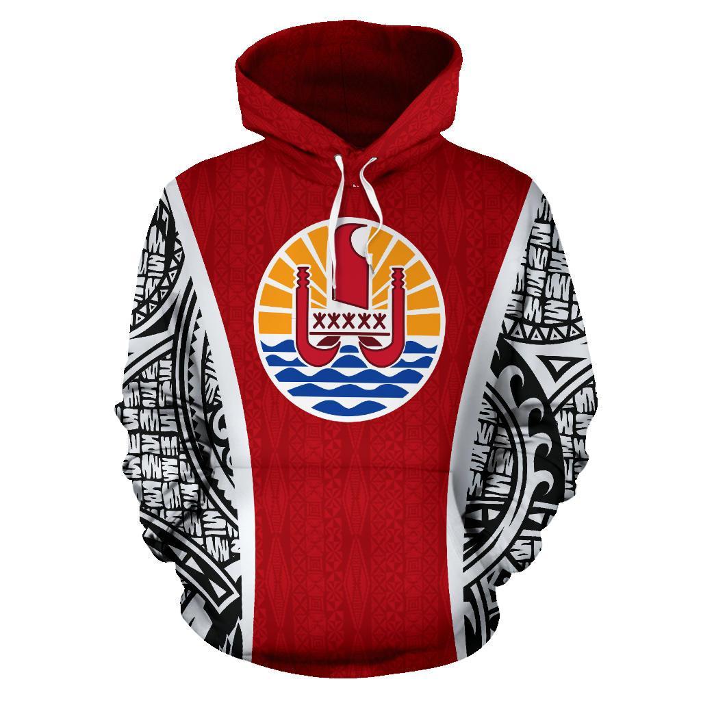 Tahitian Hoodie Tahiti Coat of Arms Polynesian Tattoo - Polynesian Pride