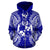 Tonga Polynesian All Over Zip up Hoodie Map Blue - Polynesian Pride