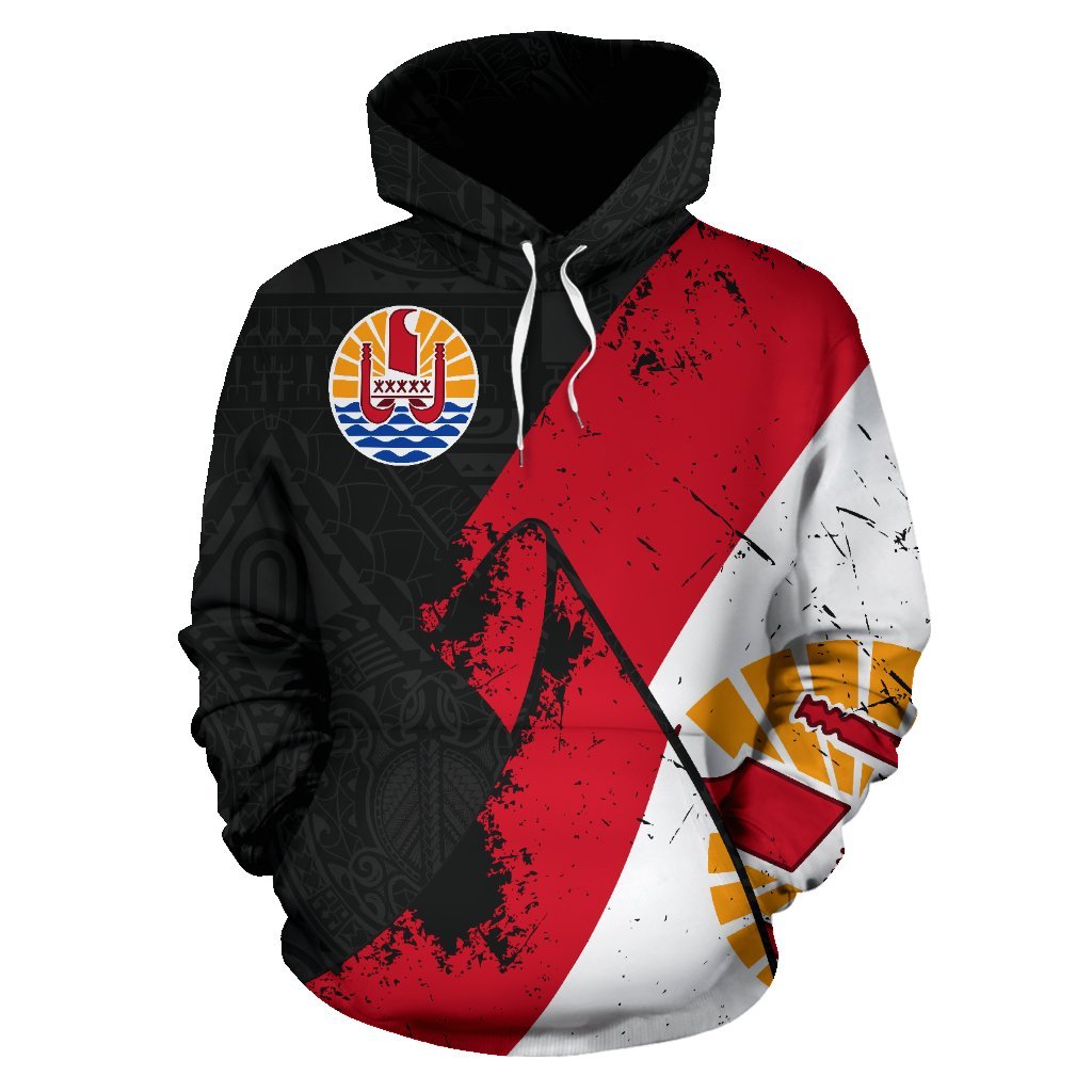 Tahiti Pullover Hoodie Tahiti Flag Grunge Special A02 - Polynesian Pride