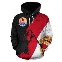 Tahiti Pullover Hoodie Tahiti Flag Grunge Special A02 - Polynesian Pride