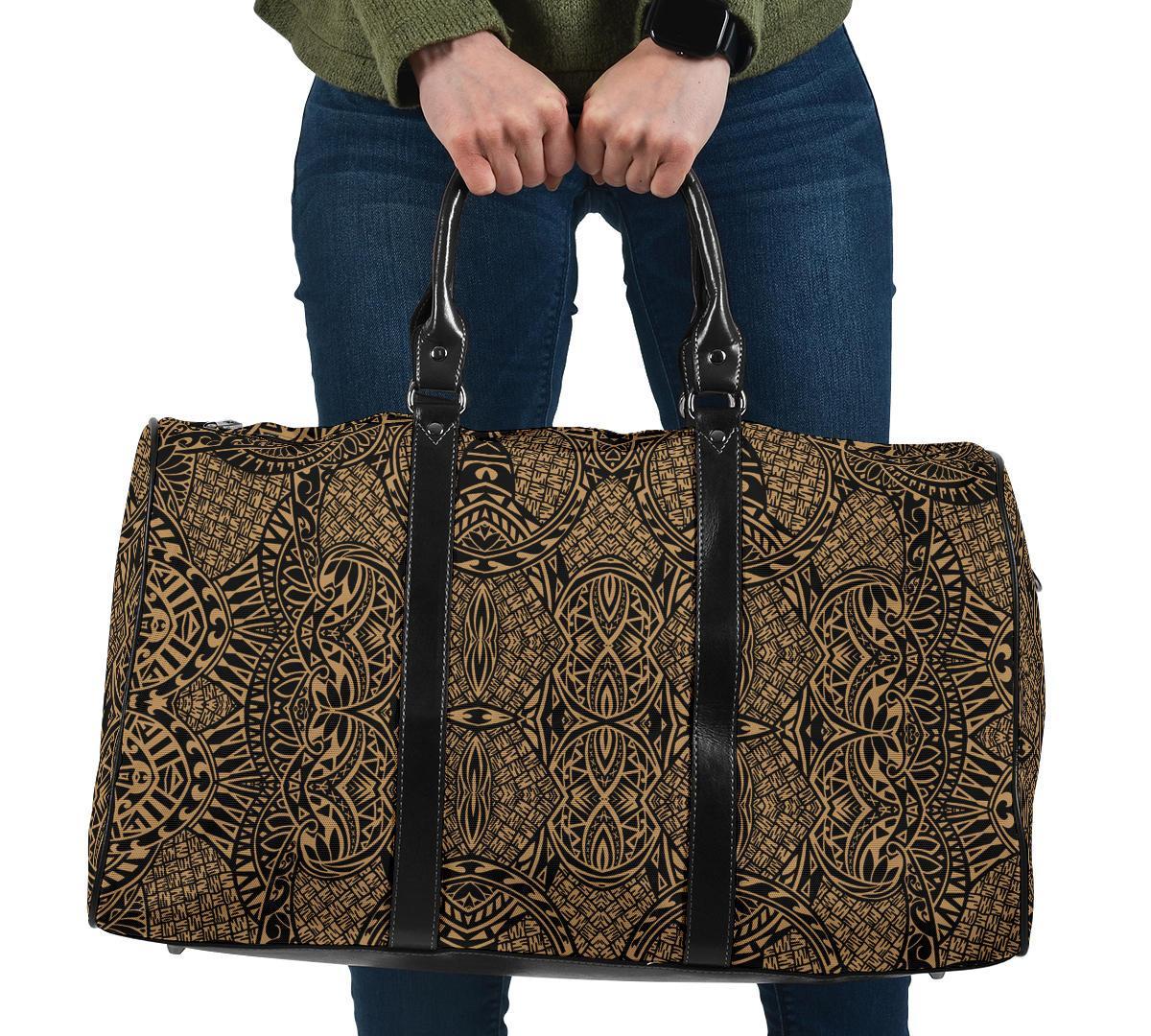 Polynesian Lauhala Mix Gold Hawaii Travel Bag Travel Bag One size Gold - Polynesian Pride
