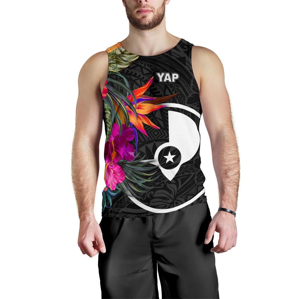 Yap Men's Tank Top - Polynesian Hibiscus Pattern - Polynesian Pride