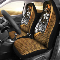 Yap Micronesian Car Seat Covers Gold - Turtle With Hook Universal Fit Gold - Polynesian Pride