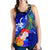 Vanuatu Custom Personalised Women Tank - Humpback Whale with Tropical Flowers (Blue) - Polynesian Pride