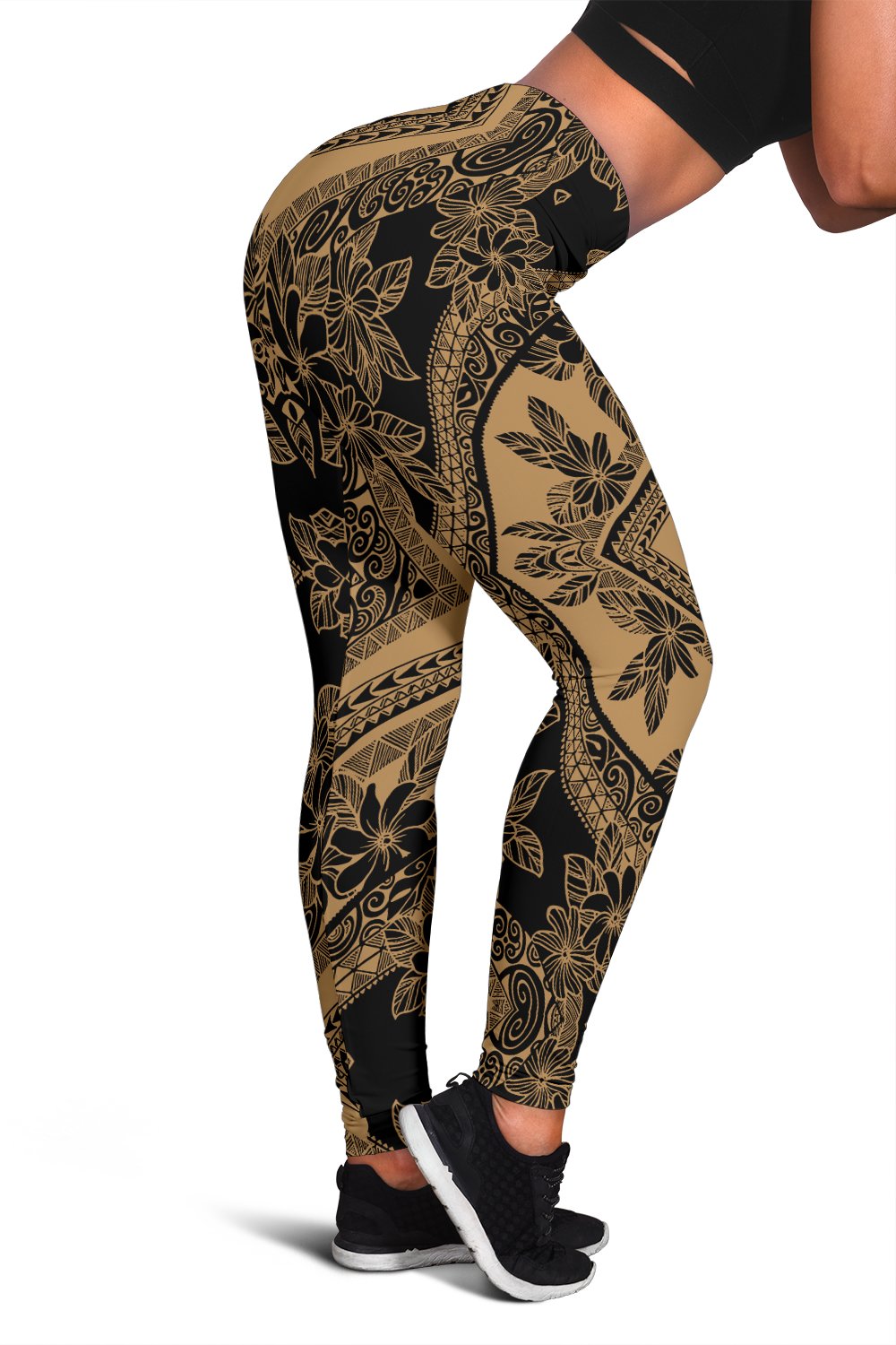 Polynesian Plumeria Mix Gray Hawaii Women's Leggings AH Grey - Polynesian Pride
