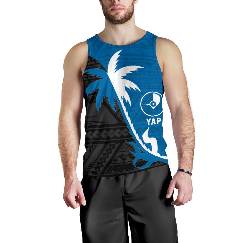 Yap Coconut Tree Men's Tank Top K4 Black - Polynesian Pride