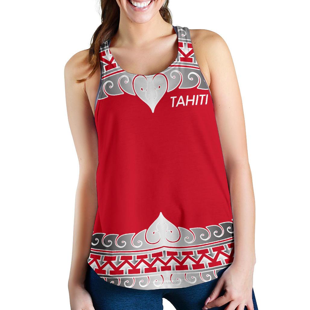 Tahiti Polynesian Women Racerback Tank Top - Wave Style - Polynesian Pride