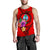 Guam Polynesian Men's Tank Top - Floral With Seal Red Red - Polynesian Pride