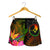 YAP Polynesian Women's Shorts - Hibiscus and Banana Leaves - Polynesian Pride
